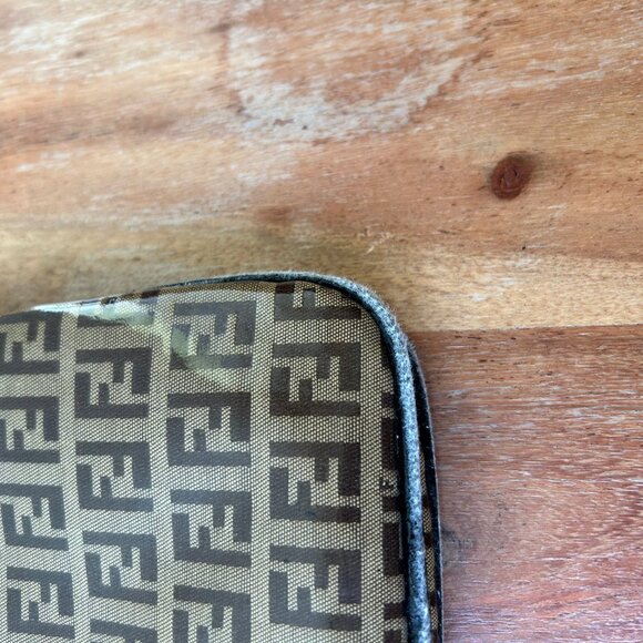 Fendi Zucchino Vinyl Double Flap Accordion Baguette Brown - Picture 8 of 15